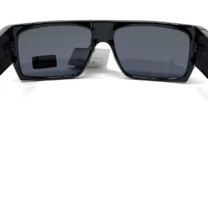 LOCS Hardcore Shades LOCS 91010 Black Sunglasses | Gangster Square FLAT TOP Cholo OG Lowrider Shades Adult