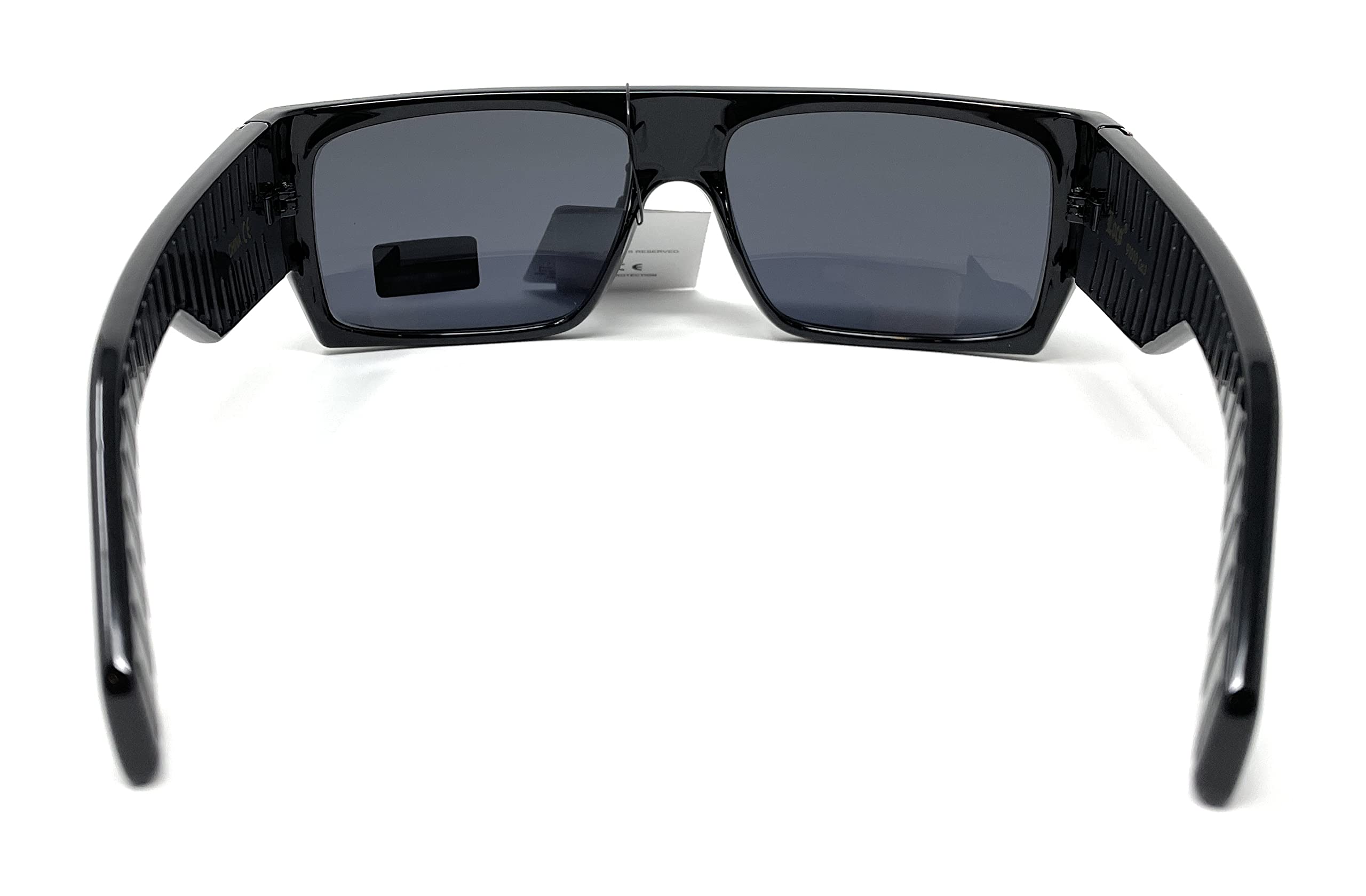 LOCS Hardcore Shades LOCS 91010 Black Sunglasses | Gangster Square FLAT TOP Cholo OG Lowrider Shades Adult