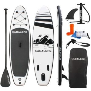 inflatable stand up paddle board 10fts length 33 inches width with premium sup accessories & backpack, non-slip deck, foot-leash, paddle, hand pump and repair kit