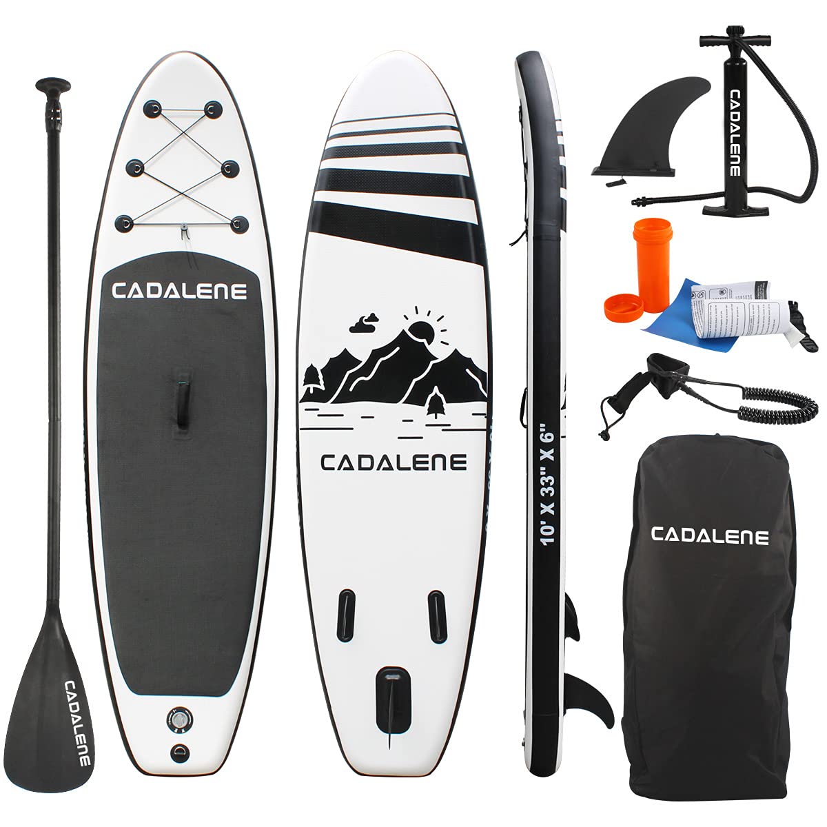 Inflatable Stand Up Paddle Board 10fts Length 33 inches Width with Premium SUP Accessories & Backpack, Non-Slip Deck, Foot-Leash, Paddle, Hand Pump and Repair Kit