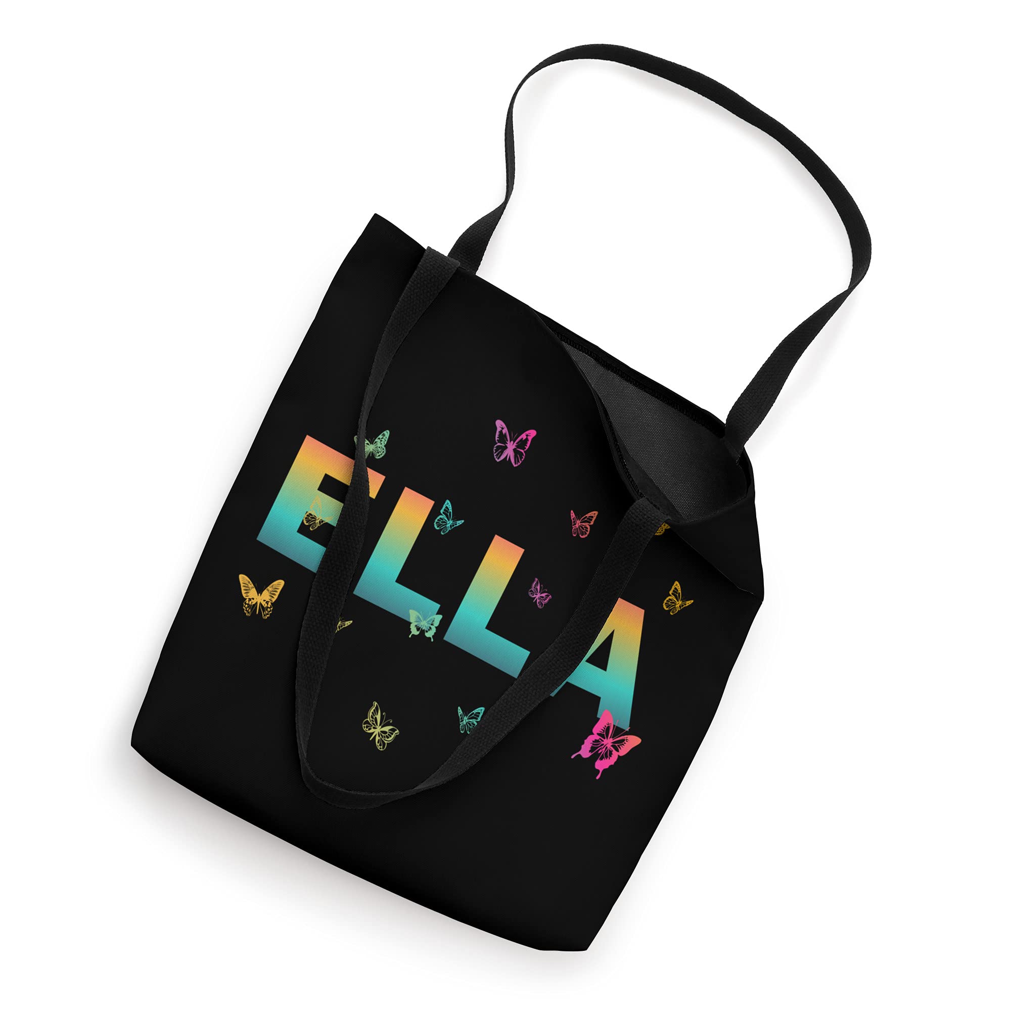 Ella - Beautiful Name with colorful Butterflies Tote Bag