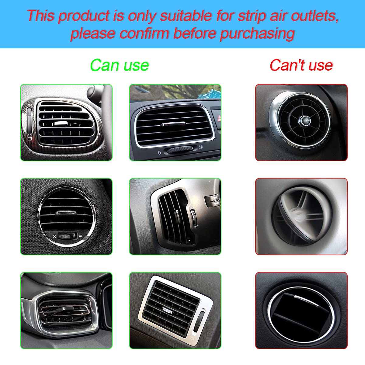 20 Pieces Car Air Conditioner Decoration Strip for Vent Outlet, Universal Waterproof Bendable Air Vent Outlet Trim Decoration, Suitable for Most Air Vent Outlet, Car Interior Accessories (Red)