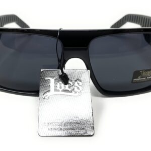 LOCS Hardcore Shades LOCS 91010 Black Sunglasses | Gangster Square FLAT TOP Cholo OG Lowrider Shades Adult