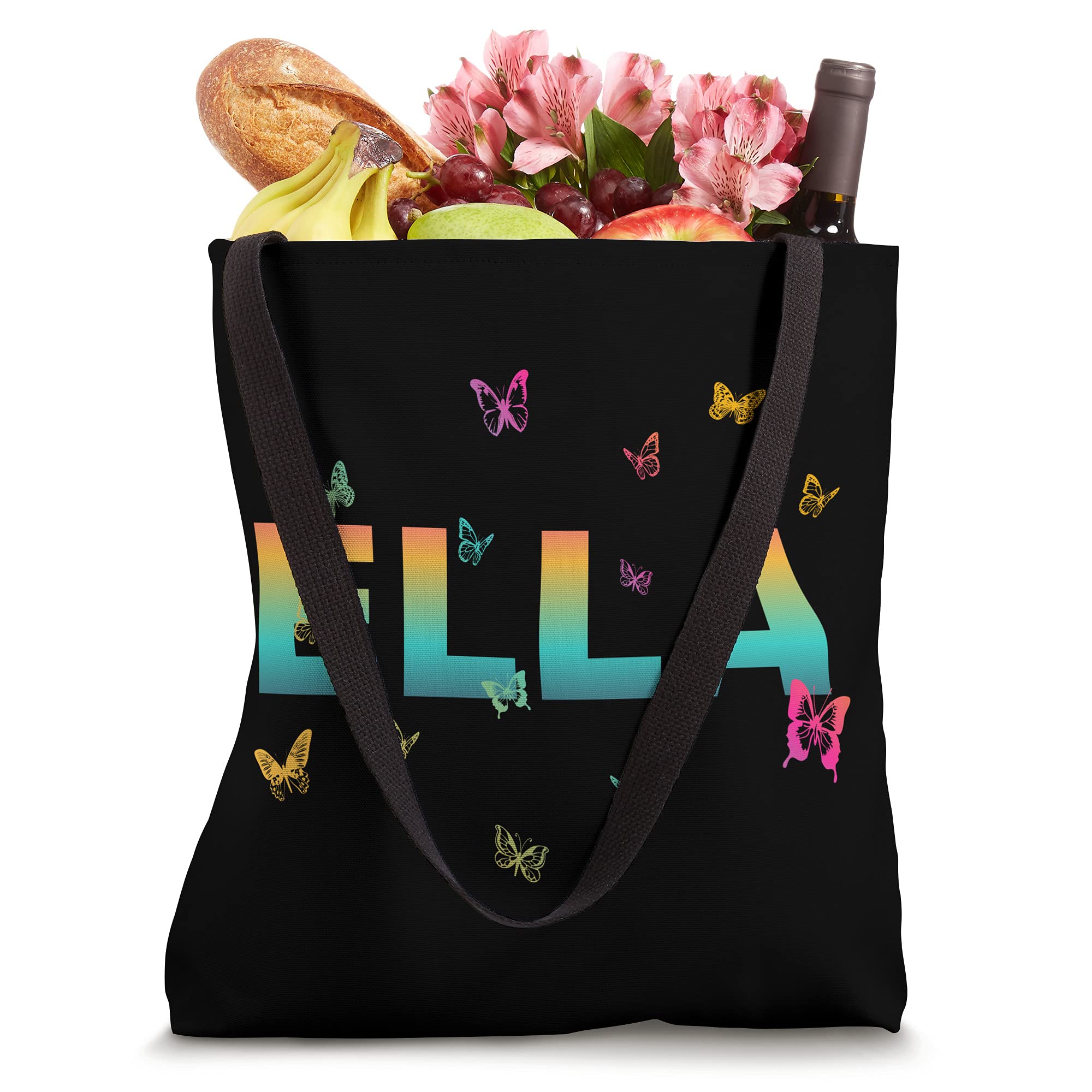 Ella - Beautiful Name with colorful Butterflies Tote Bag