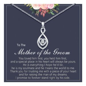 sincere mother of the groom gifts from bride, infinity heart mother of the groom necklace mothers day gifts for mom mother of the groom jewelry birthday gifts wedding gifts