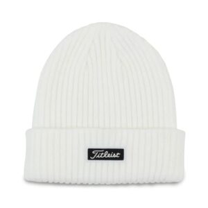 titleist men's standard knit hat, white/black, one size