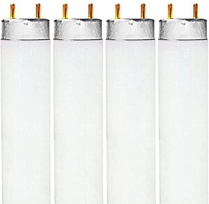 ge (case of 4 lamps) fluorescent t8, 25 watt tube light bulb, 36 inch, 2150 lumen, 3000k warm white, ecolux, starcoat xl extra-life linear fluorescent light bulb