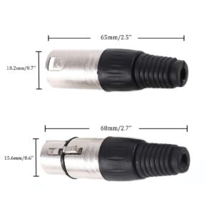 ITSROCK XLR Connector, 20 Pack XLR 3 Pin Male/Female Mic Snake Plug Microphone Cable Connector