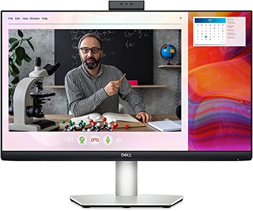 Dell S2422HZ 24-inch FHD 1920 x 1080 75Hz Video Conferencing Monitor, Pop-up Camera, Noise-Cancelling Dual Microphones, Dual 5W Speakers, USB-C connectivity, 16.7 Million Colors, Silver (Latest Model)