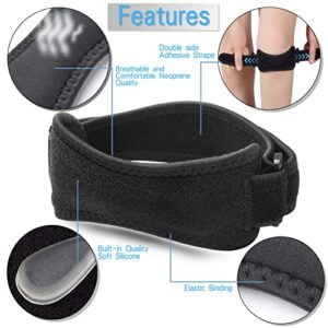 WOPOKY Patella Tendon Knee Strap, Knee Pain Relief for Torn Meniscus ACL MCL Arthritis Tendonitis, Knee Brace Support for Working Out Weightlifting Squats Running Jumpers Tennis. （2 Pack）