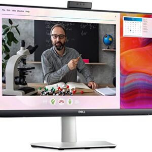 Dell S2422HZ 24-inch FHD 1920 x 1080 75Hz Video Conferencing Monitor, Pop-up Camera, Noise-Cancelling Dual Microphones, Dual 5W Speakers, USB-C connectivity, 16.7 Million Colors, Silver (Latest Model)