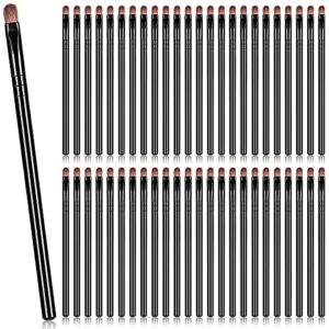 patelai 48 pcs flat makeup brushes flat lip concealer brushes small portable eyebrow brush concealer makeup brush synthetic lip brush beauty makeup tool for concealing blending setting buffing(black)