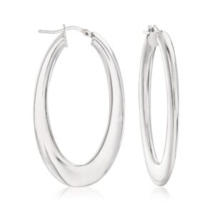 Ross-Simons Italian Sterling Silver Flat Oval Hoop Earrings