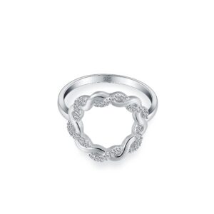 BORUO 925 Sterling Silver Ring, Twisted Infinity Karma Ring with Cubic Zirconia CZ Size 9