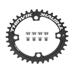 Thinvik Narrow Wide Single Chainring 104mm BCD 32T 34T 36T 38T. Round Oval Bike Chainring 8 9 10 11 12 Speed for Mountain Bike MTB e-Bike Fat Bike Anti-Oxidation 7075 T6 Aluminium Alloy - Oval 38t