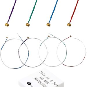 8 Pieces Violin Strings Universal Full Set (G-D-A-E) 4/4 Violin Universal String Steel Core Violin Fiddle String Strings for Instruments 4/4 3/4 1/2 1/4 Violin