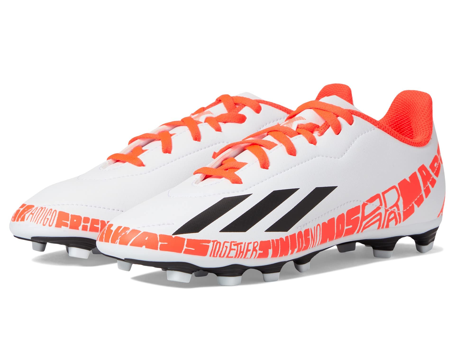 adidas X Speedportal Messi.4 Indoor Soccer Shoe, FTWR White/Core Black/Solar Red, 4.5 US Unisex Big Kid