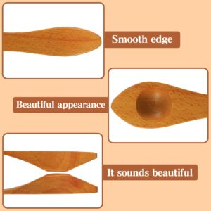 2 Pieces Wooden Musical Spoons Folk Percussion Instrument Natural Wood Musical Spoons Traditional Percussion Spoons Musical Folk Wooden Musical Instrument for Party Festival Holiday