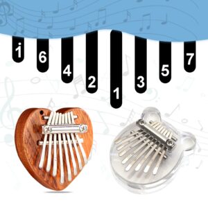 ANXVERS 8 Key Kalimba Thumb Piano，Mini Thumb Piano, Delicate Finger Piano, Heart-Shaped Finger Piano Decompression, Music Accessories, Pendant Gifts, Portable Mini Piano for Children and Beginners