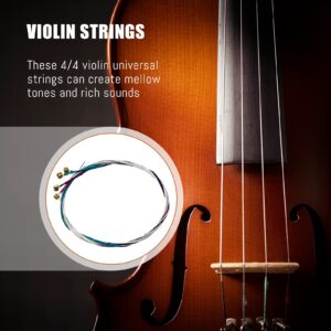 8 Pieces Violin Strings Universal Full Set (G-D-A-E) 4/4 Violin Universal String Steel Core Violin Fiddle String Strings for Instruments 4/4 3/4 1/2 1/4 Violin