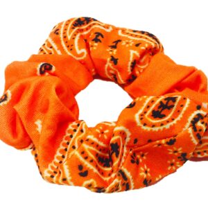 Shimmer Anna Shine Halloween and Fall Orange Bandana Headbands and Scrunchies for Women and Girls (Orange Knotted Bandana)