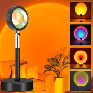 egr sunset lamp projector, sunset light with multiple colors changing projector led lights floor lamp room decor night light for christmas decorations (sunset)