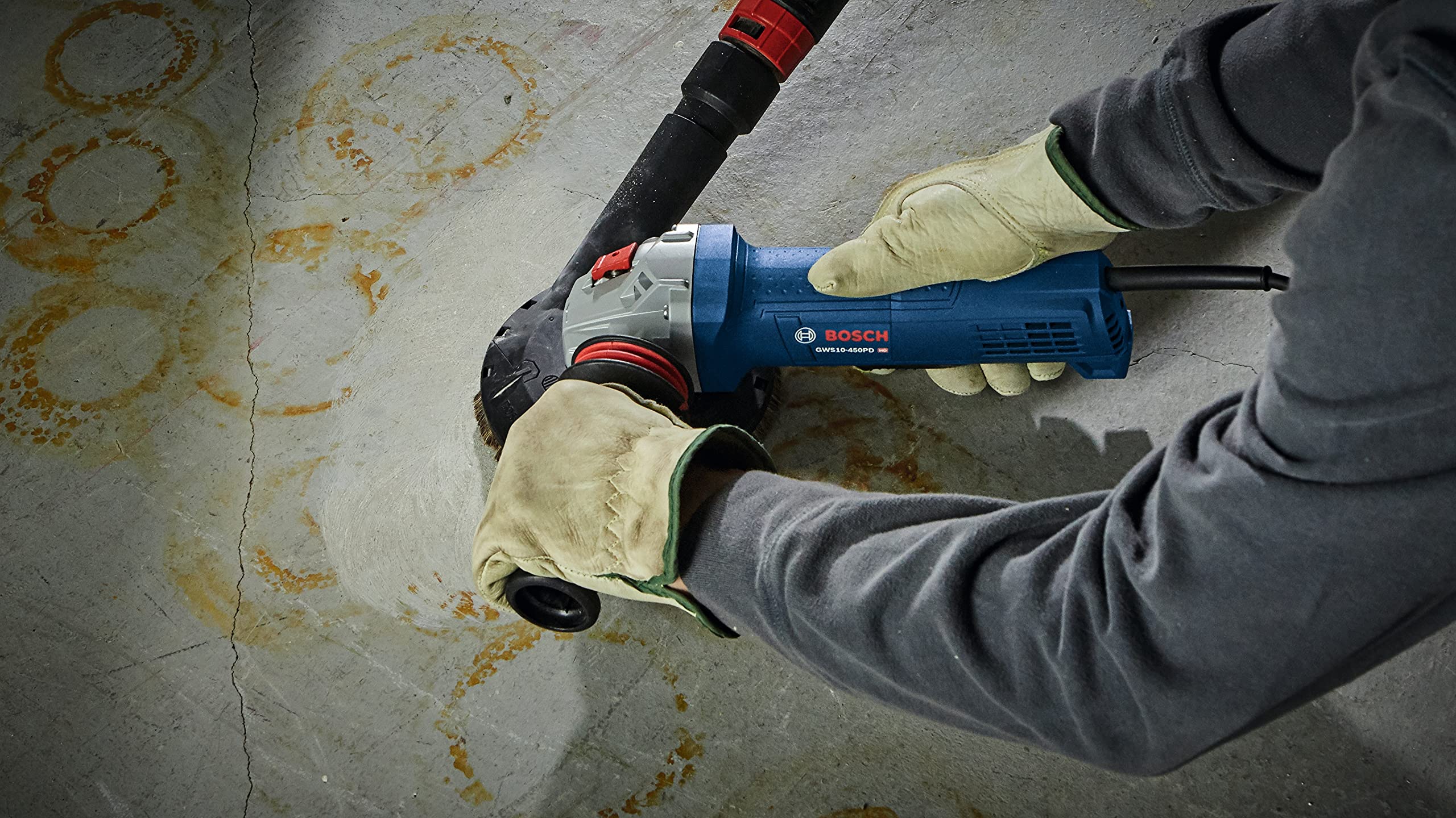 Bosch GWS10-450PD 4-1/2 In. Ergonomic Angle Grinder with No Lock-On Paddle Switch