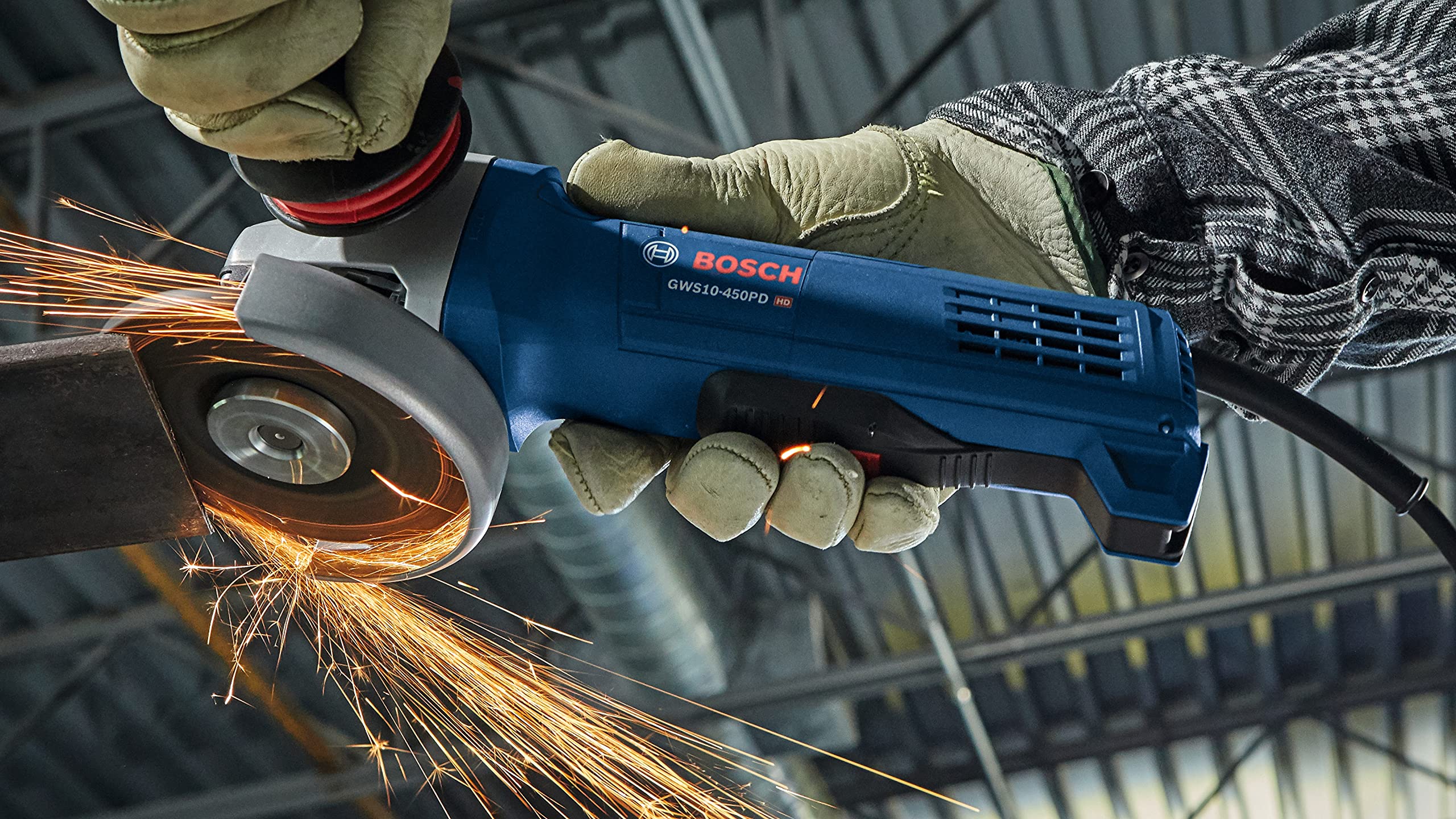 Bosch GWS10-450PD 4-1/2 In. Ergonomic Angle Grinder with No Lock-On Paddle Switch