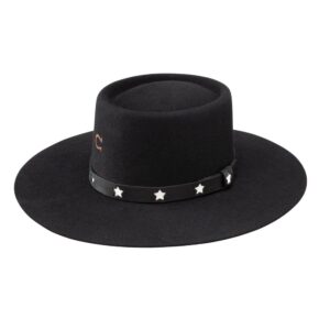 charlie 1 horse women's cosmic cowgirl wool felt western gambler hat black medium