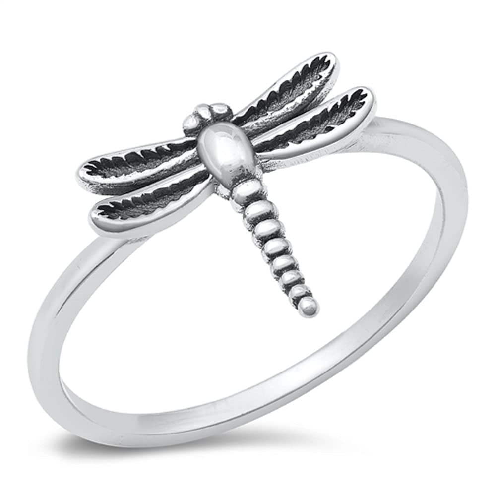 CLOSEOUT WAREHOUSE Sterling Silver Dragonfly Ring Size 10