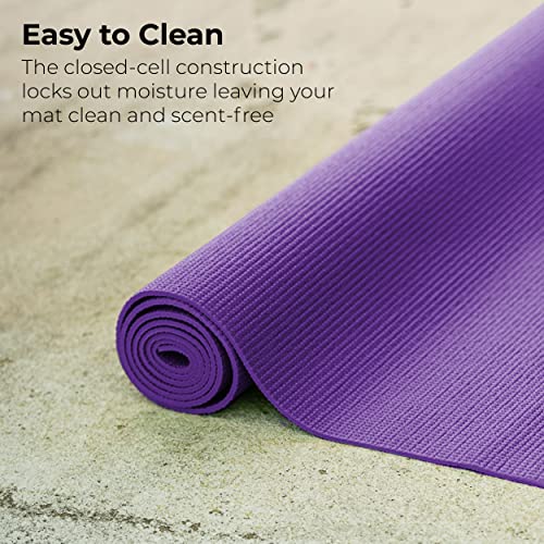 Hello Fit 10-Pack Yoga Mat With Carrying Strap, 68" x 24" Non Slip Exercise Mat, 4mm Thick Gym Mat, Bulk Non Toxic Yoga Mats for Schools and Studios, Assorted