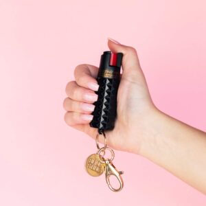 BLINGSTING Pepper Spray Maximum OC Strength Self Defense Spays for Women, 12 ft Spray Range & UV Dye