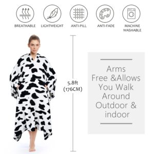 Poncho Blanket Super Soft Comfy Plush Wearable Fleece Blanket for Adult Women Men Kids Throw Wrap Cover Indoors or Outdoors, 55''x 80'' Dalmation