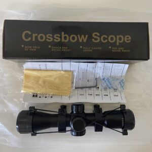 NyLeabon 4x32 Crossbow Scope, Red and Green Illuminated Scope, Glass Etched Reticle Scope, Compact Hunting Scope, Shooting Scope