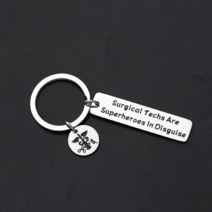 Lywjyb Birdgot Surgical Tech Keychain for Surgical Technologist Gift Surgical Techs Are Superheroes in Disguise Keychain (Surgical Techs Are)