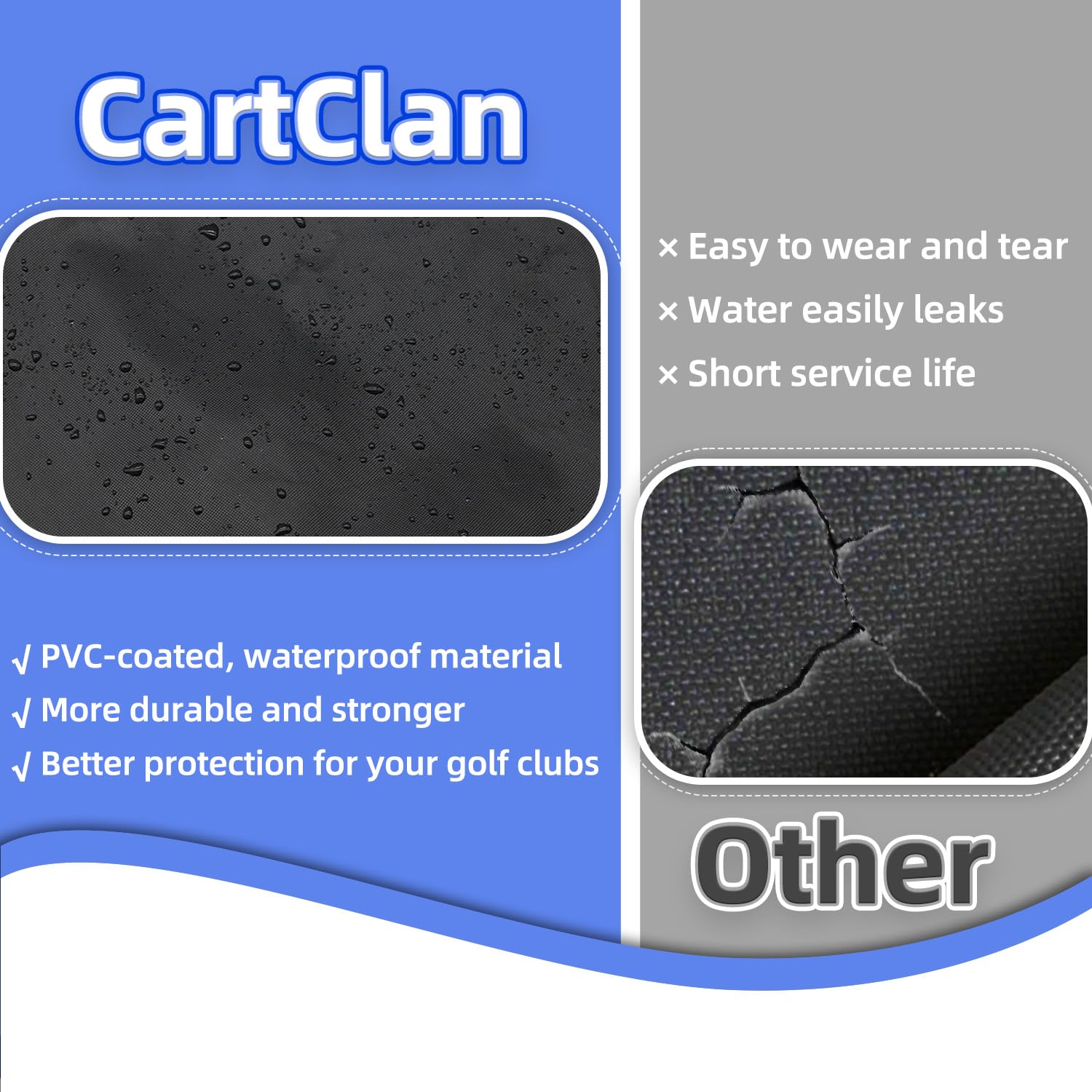 CartClan Golf Bag Rain Hood Waterproof Golf Bag Rain Cover for Golf Club Bags Fit Almost All Golfbags or Carry Cart