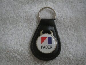 1975 1976 1977 1978 1979 amc pacer emblem leather keychain - black