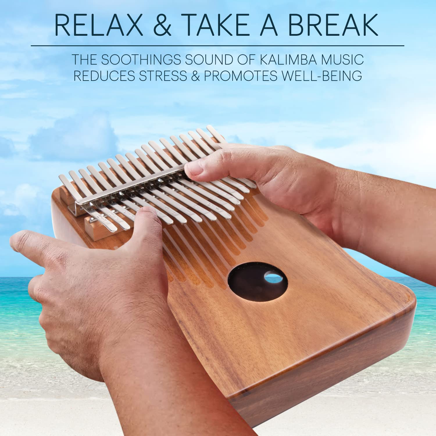 UNOKKI Kalimba 17 Key Thumb Piano | Solid Koa Acacia Wood Mbira - Premium, Lightweight & Durable | Includes Waterproof Case, Hand Rest & More | Reduce Stress & Promote Well-Being | Ideal Birthday Gift