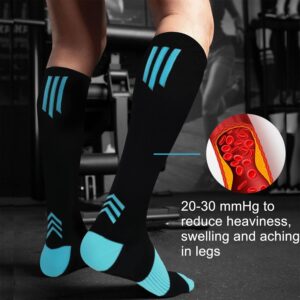 Tapesb 3 Pairs Plus size compression socks wide calf women men knee high 20-30 mmhg circulation for swelling 2xl 3xl 4xl 5xl