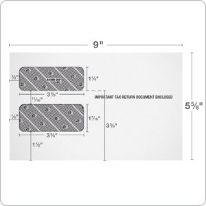 Adams 1099 Self Seal Double Window Security Tinted Envelopes, for 1099 Forms, 2-Up, Peel and Seal Closure, 5-5/8"" x 9"", 50 per Pack (TXA1099PS-2)