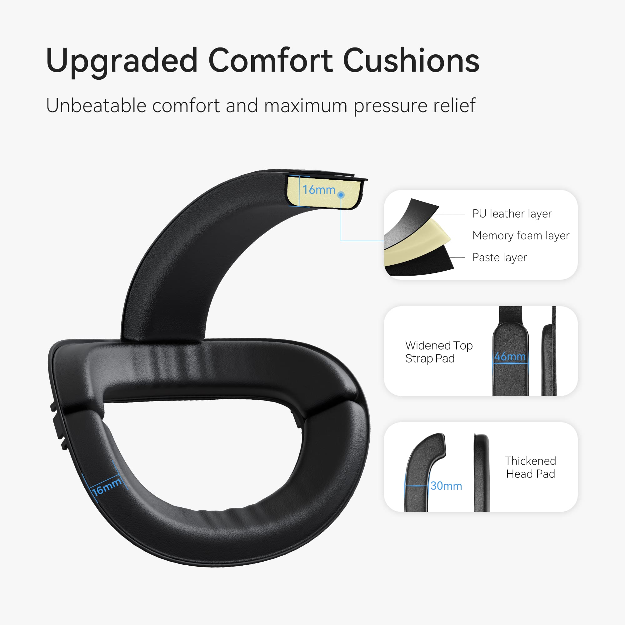 KIWI design VR Cable Management with Comfort Head Strap