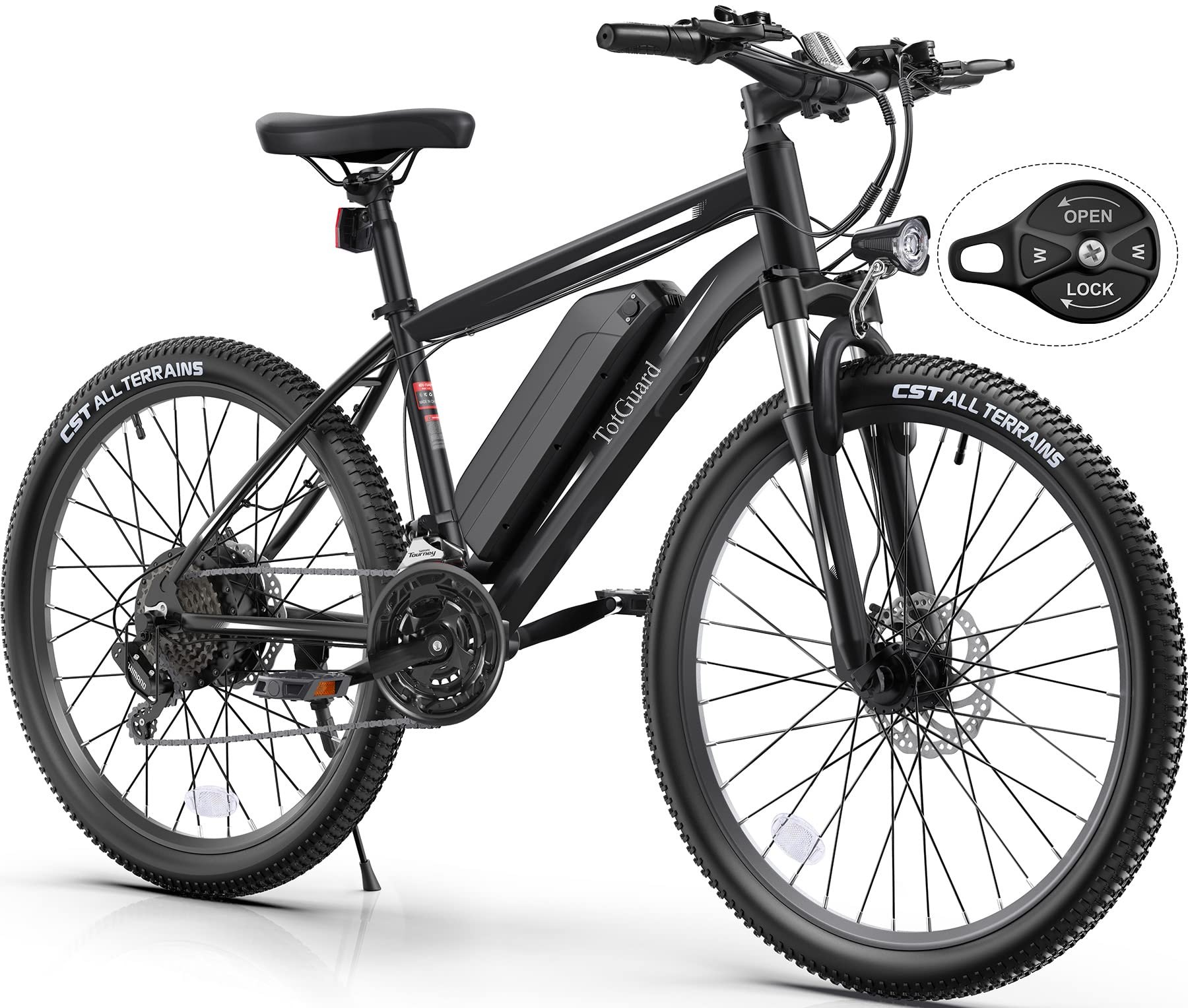 TotGuard Electric Bike, 27.5" Electric Bike for Adults 500W Ebike 21.6MPH Adult Electric Bicycles Electric Mountain Bike,48V 499WH Removable Lithium Battery,Shimano 21S Gears,Lockable Suspension Fork