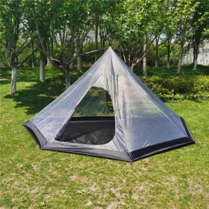 MCETO Outdoor Half Inner Mesh Tent,TX400PRO 5 Corner Tipi Hot Backpacking Hiking Bushcraft Travel Stove Equipment