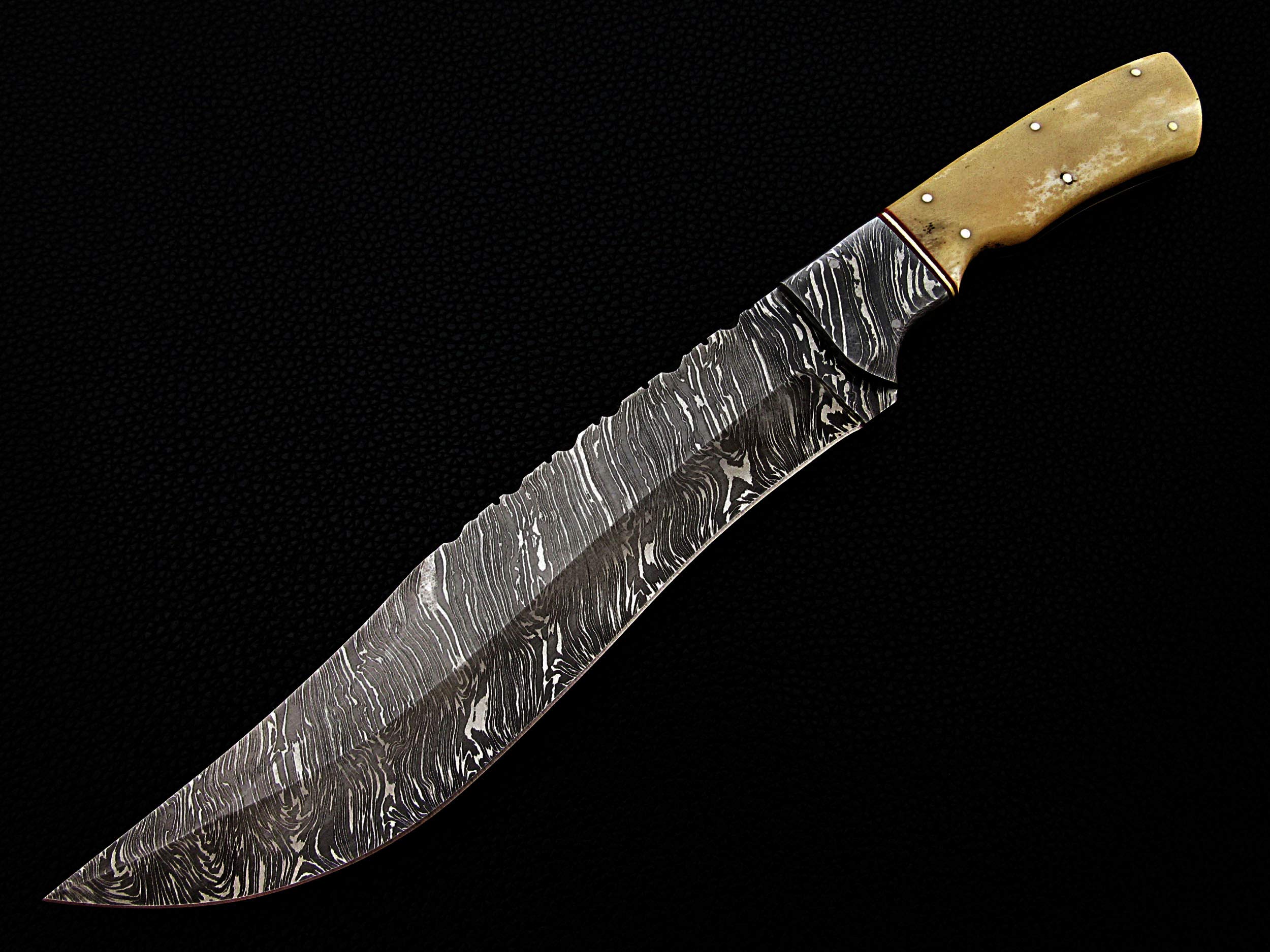 PAL 2000 KNIVES BOW-9293 Handmade Damascus Steel 15 Inches Hunting Knife With Sheath