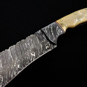 PAL 2000 KNIVES BOW-9293 Handmade Damascus Steel 15 Inches Hunting Knife With Sheath