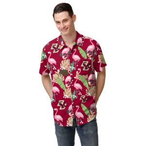 foco boston college eagles ncaa mens floral button up shirt - l team color