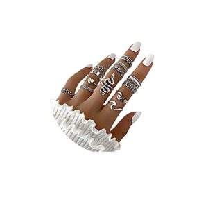 gigb pbdk 6-14pcs vintage knuckle rings set snake butterfly finger rings set stacking joint midi rings sets for women (13pcs)