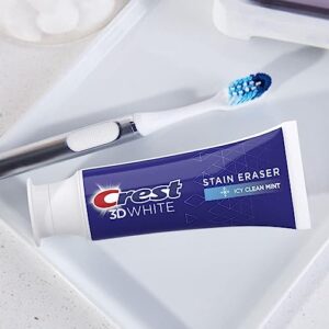 Crest 3D White Stain Eraser Teeth Whitening Toothpaste, ICY Clean Mint, 3.1 oz, Pack of 2