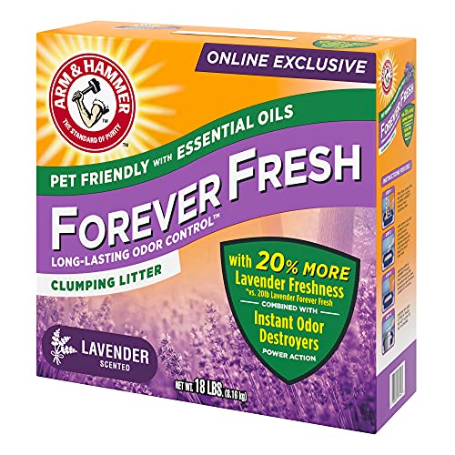 Arm & Hammer Forever Fresh Clumping Cat Litter Lavender, MultiCat 18lb With 20% More Lavender Freshness, Pet Friendly With Essential Oils