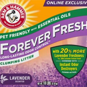 Arm & Hammer Forever Fresh Clumping Cat Litter Lavender, MultiCat 18lb With 20% More Lavender Freshness, Pet Friendly With Essential Oils